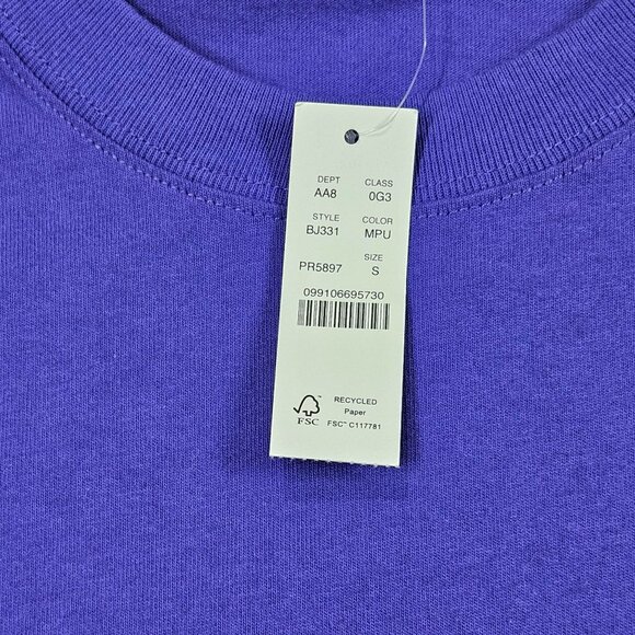 J Crew Shirt Mens S Purple Relaxed Cotton Pocket Tee BJ331 Oarsman Tag NEW - Picture 4 of 9